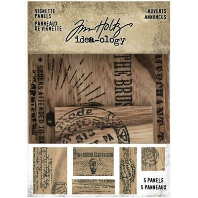 Tim Holtz Idea-ology Vignette Panels Adverts 5/pkg