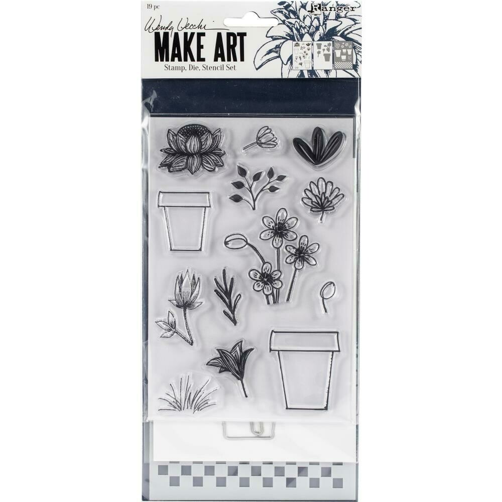 Wendy Vecchi Make Art Stamp, Die and Stencil Set - Flower Pot