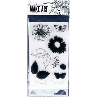 Wendy Vecchi Make Art Stamp, Die and Stencil Set - Country Flowers