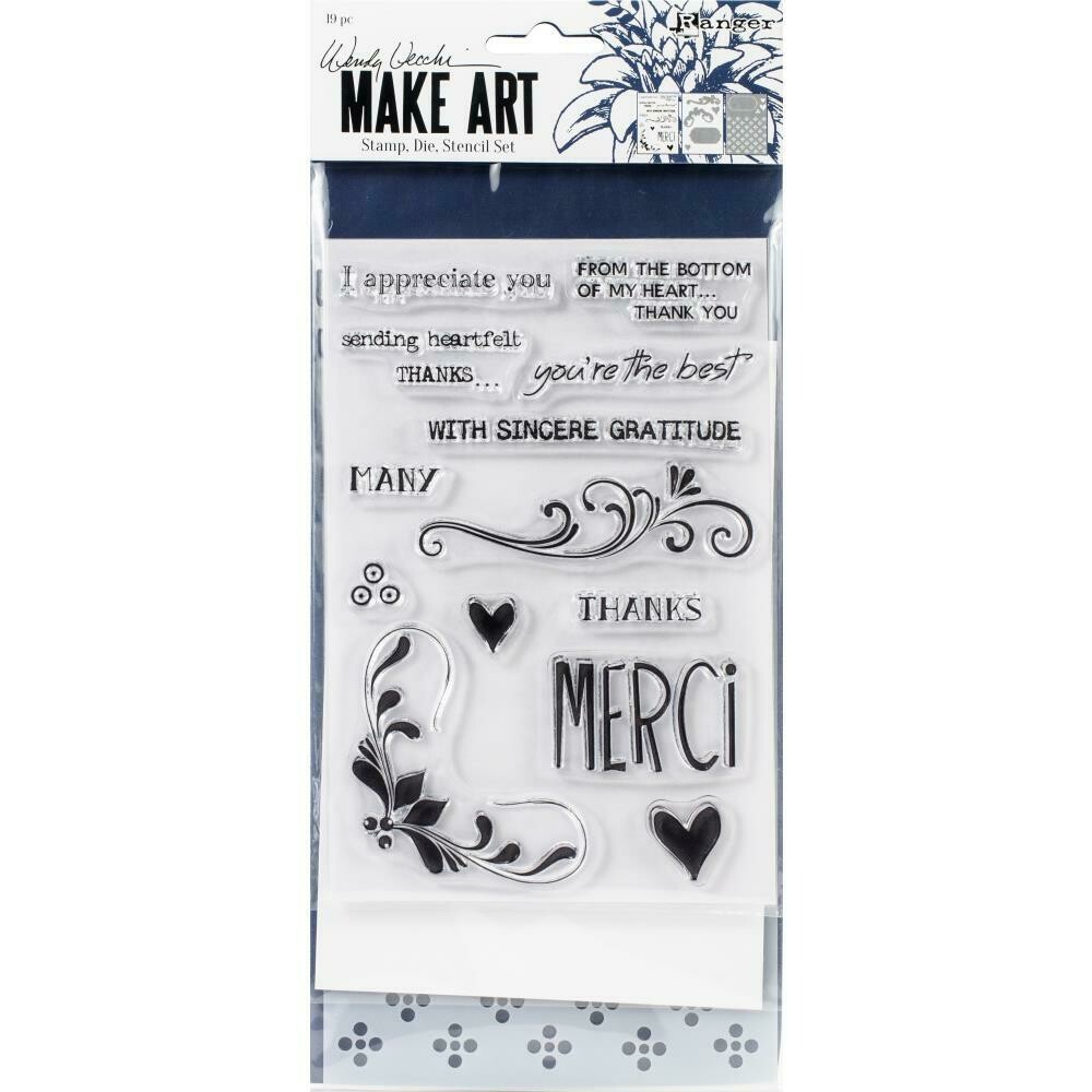Wendy Vecchi Make Art Stamp, Die and Stencil Set - Merci