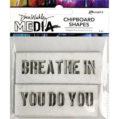 Dina Wakley MEdia Chipboard Shapes Speak Out 5/pkg