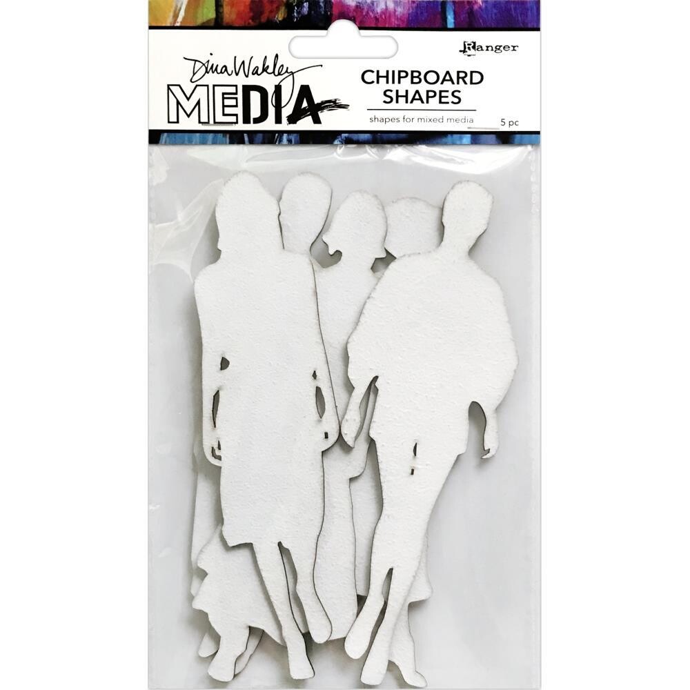 Dina Wakley MEdia Chipboard Shapes The Women 5/pkg