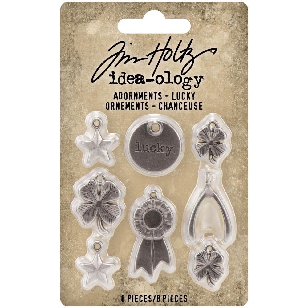 Tim Holtz Idea-ology Adornments Lucky  8/pkg
