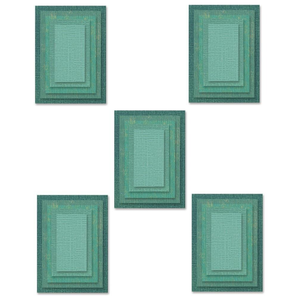 Tim Holtz Sizzix Thinlits Die Stacked Tiles Rectangles 25/pkg
