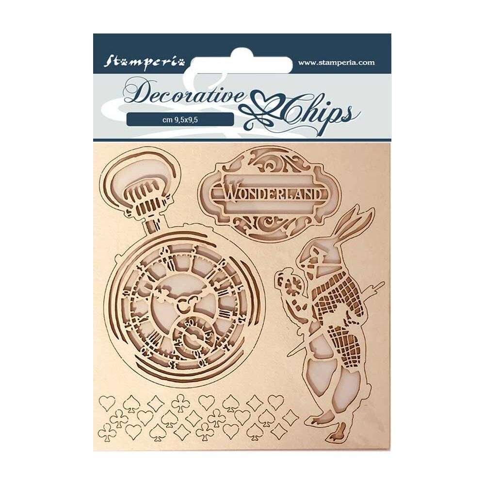 Stamperia Alice Decorative Chips Alice In Wonderland 5.5x5.5&quot;