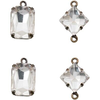Tim Holtz Assemblage Faceted Gems 4/pkg