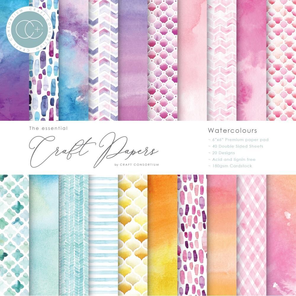 Craft Consortium Watercolours Paper Pad 6x6