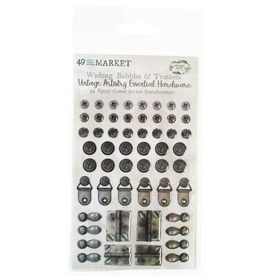 49 and Market Vintage Artistry Essentials Wishing Bubbles and Trinkets Hardware 54/pkg