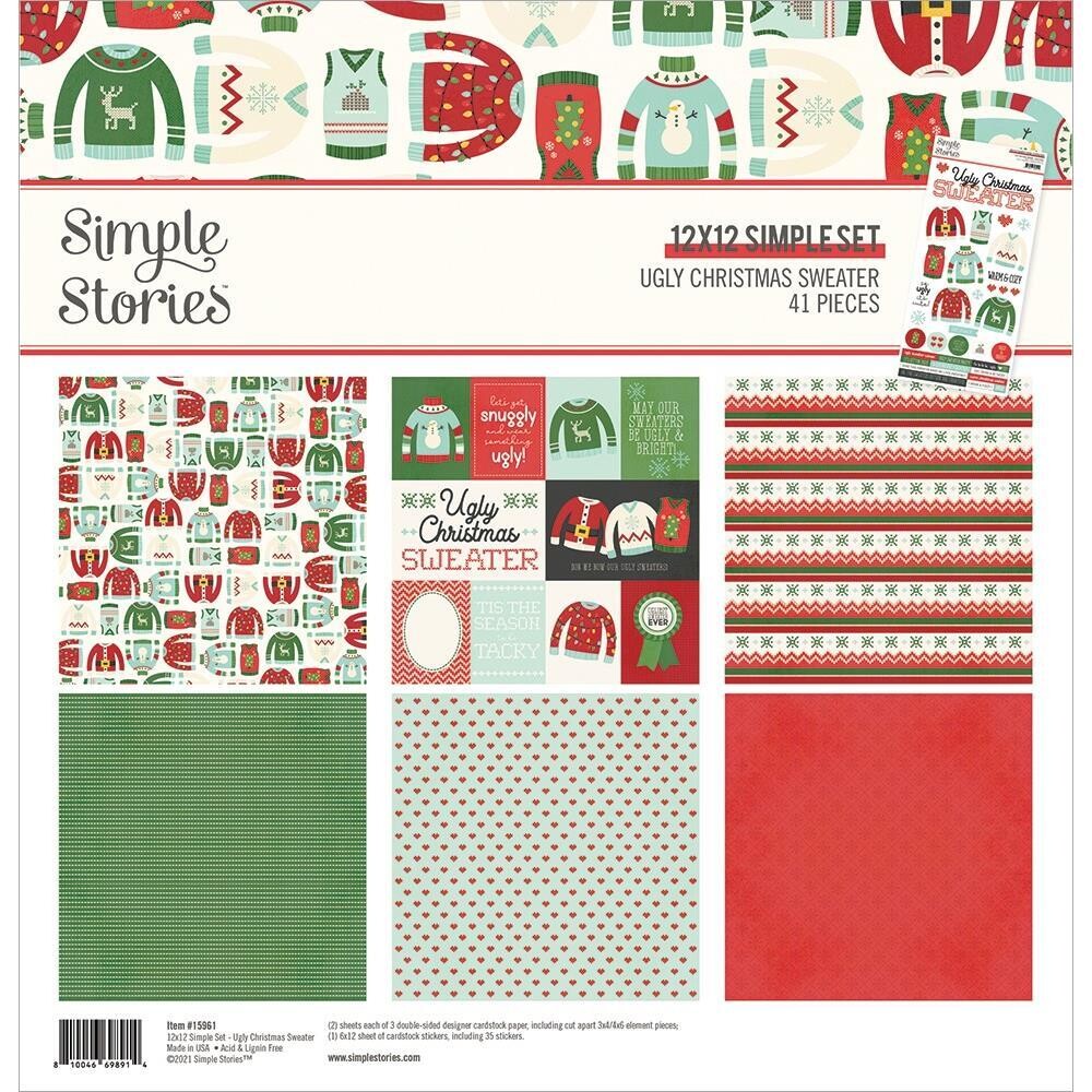 Simple Stories Ugly Christmas Sweater 12x12 Simple Set 41/pkg