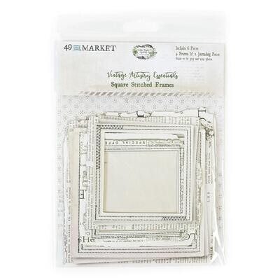 49 and Market Vintage Artistry Essentials Square Stitched Frames and Bits 6/pkg