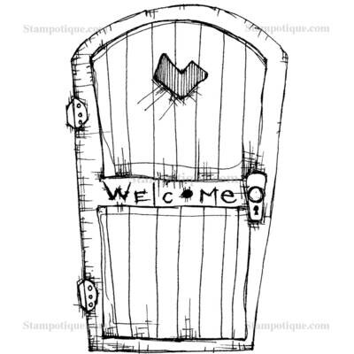 Stampotique Wood Mounted - Welcome Door 6095