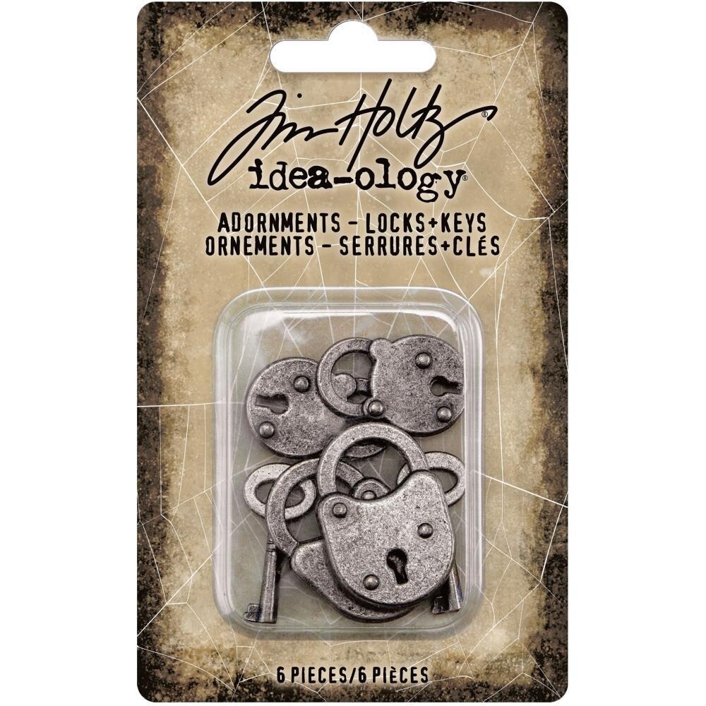 Tim Holtz Idea-Ology Adornments Locks and Keys Halloween 2021 6/pkg