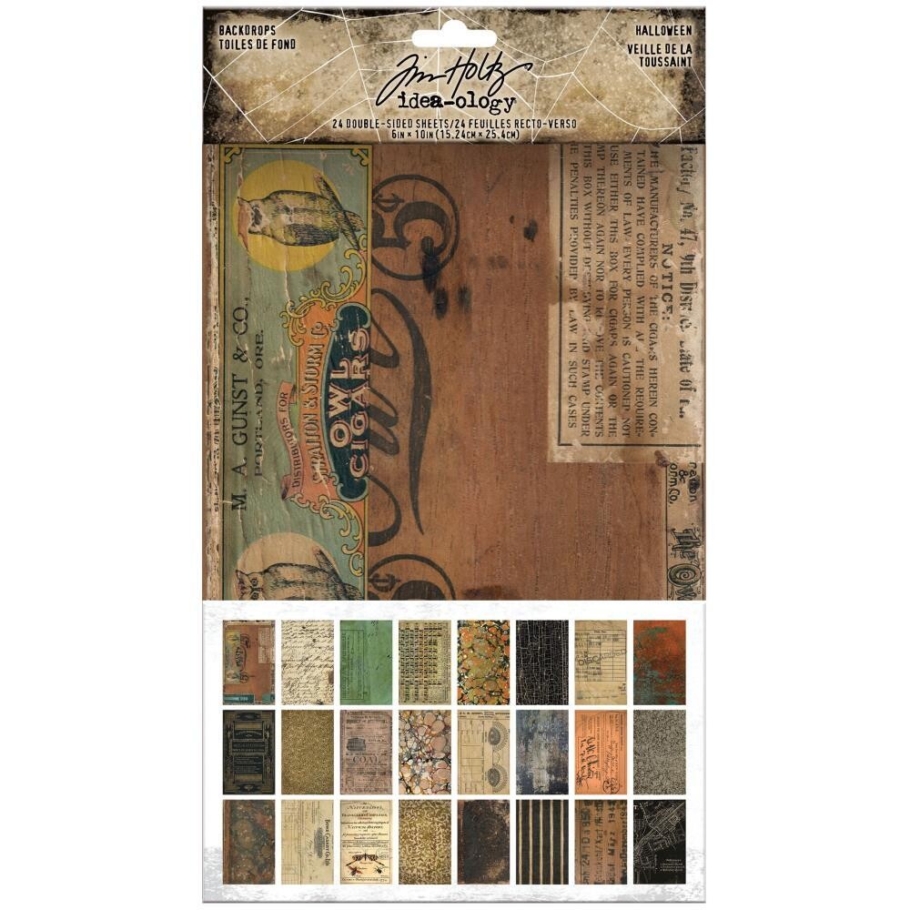 Tim Holtz Idea-ology Halloween 2021 Backdrops 24/pkg