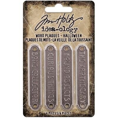 Tim Holtz Idea-ology Halloween 2021 Word Plaques 4/pkg