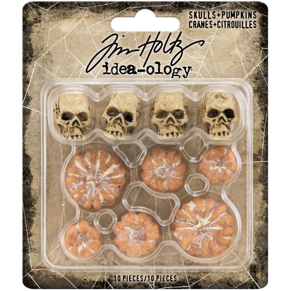 Tim Holtz Idea-ology Halloween 2021 Skulls and Pumpkins 10/pkg
