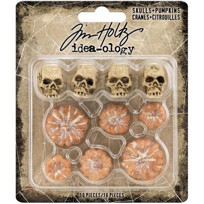 Tim Holtz Idea-ology Halloween 2021 Skulls and Pumpkins 10/pkg