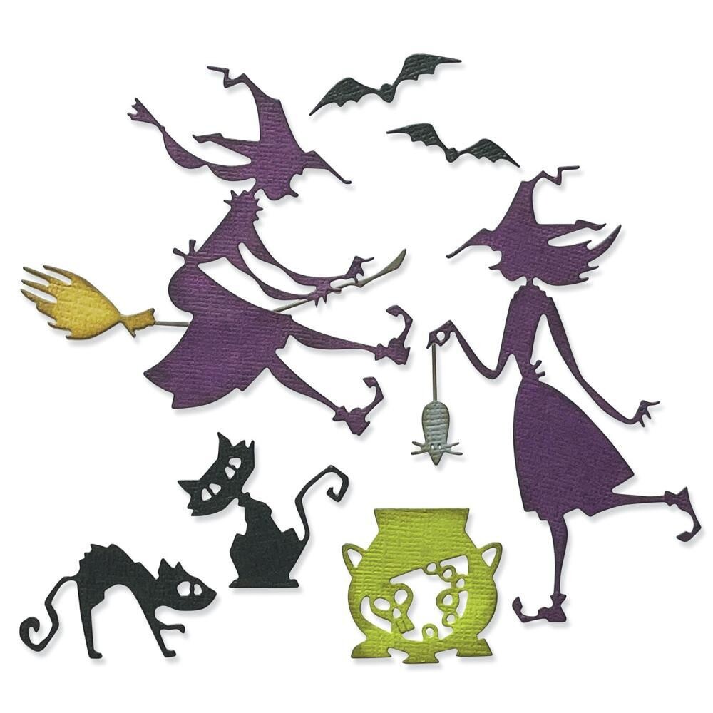 Tim Holtz Sizzix Thinlits Die Toil and Trouble Halloween 2021 9/pkg