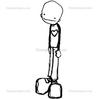 Stampotique Wood Mounted - Heart Shirt 6046