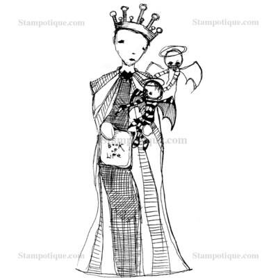 Stampotique Wood Mounted - Queen Of Life 6074