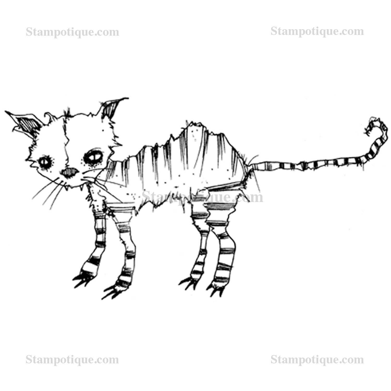 Stampotique Wood Mounted - Kitty 6096