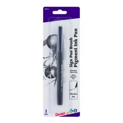 Pentel Arts Sign Pen Brush Pigment Ink Pen Black