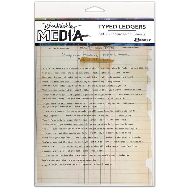 Dina Wakley MEdia Typed Ledgers Set 2 12/pkg