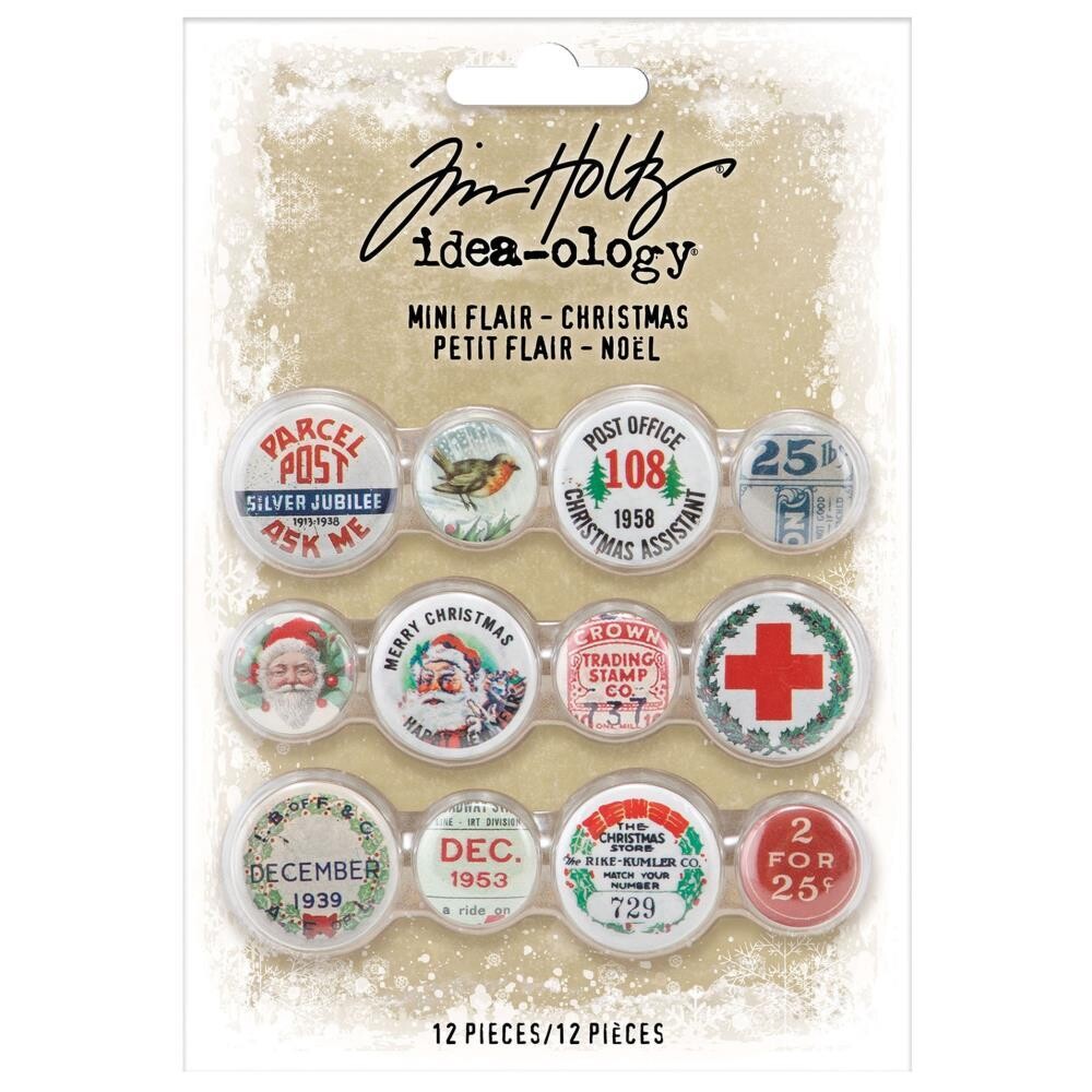 Tim Holtz Idea-ology Christmas Mini Flair 12/pkg