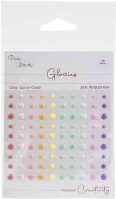 Pure and Simple Glossies Enamel Dots - Cotton Candy Mix 90/pkg