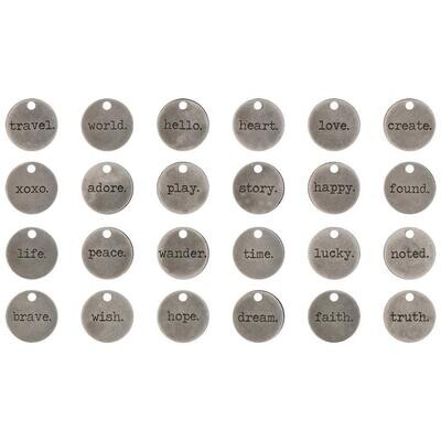 Tim Holtz Idea-ology Typed Tokens 24/pkg