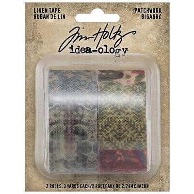 Tim Holtz Idea-ology Linen Tape - Patchwork 2/pkg