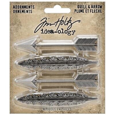 Tim Holtz Idea-Ology Adornments Quill and Arrow 4/pkg