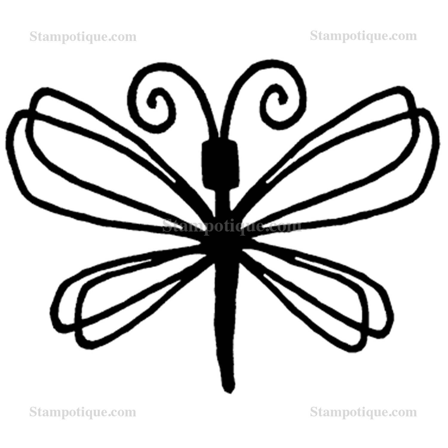 Stampotique Wood Mounted - Dragonfly#1 2150