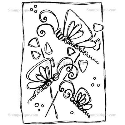 Stampotique Wood Mounted - Dragonfly Dreams 13004