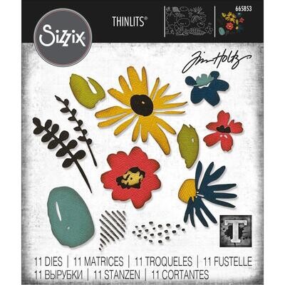 Tim Holtz Sizzix Thinlits Dies Modern Floristry 11/pkg