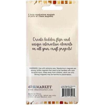 49 and Market Rustic Magnetic Closures Large 8/pkg