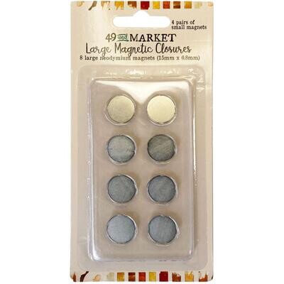 49 and Market Rustic Magnetic Closures Large 8/pkg