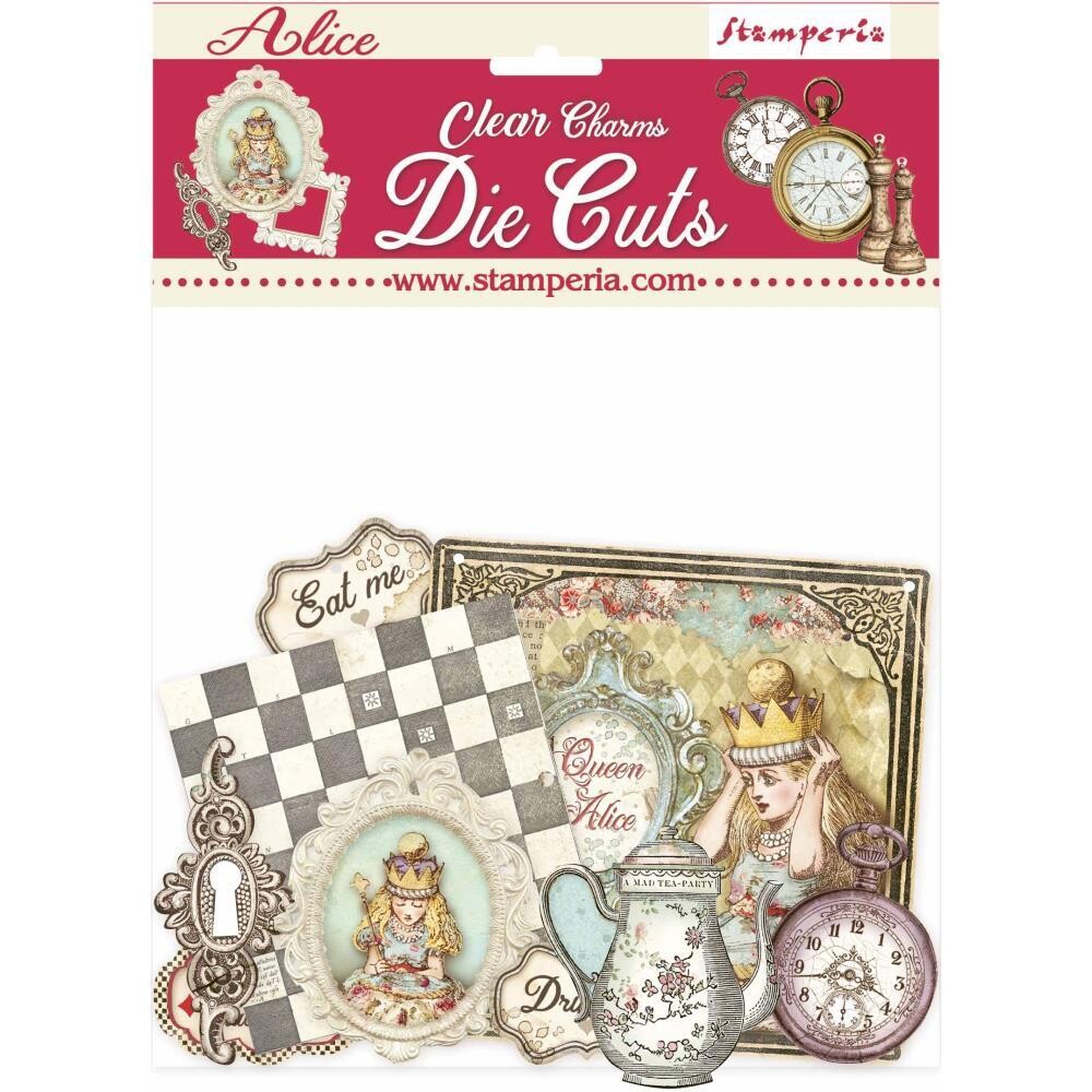 Stamperia Alice - Clear Die Cuts Alice Charms 57/pkg