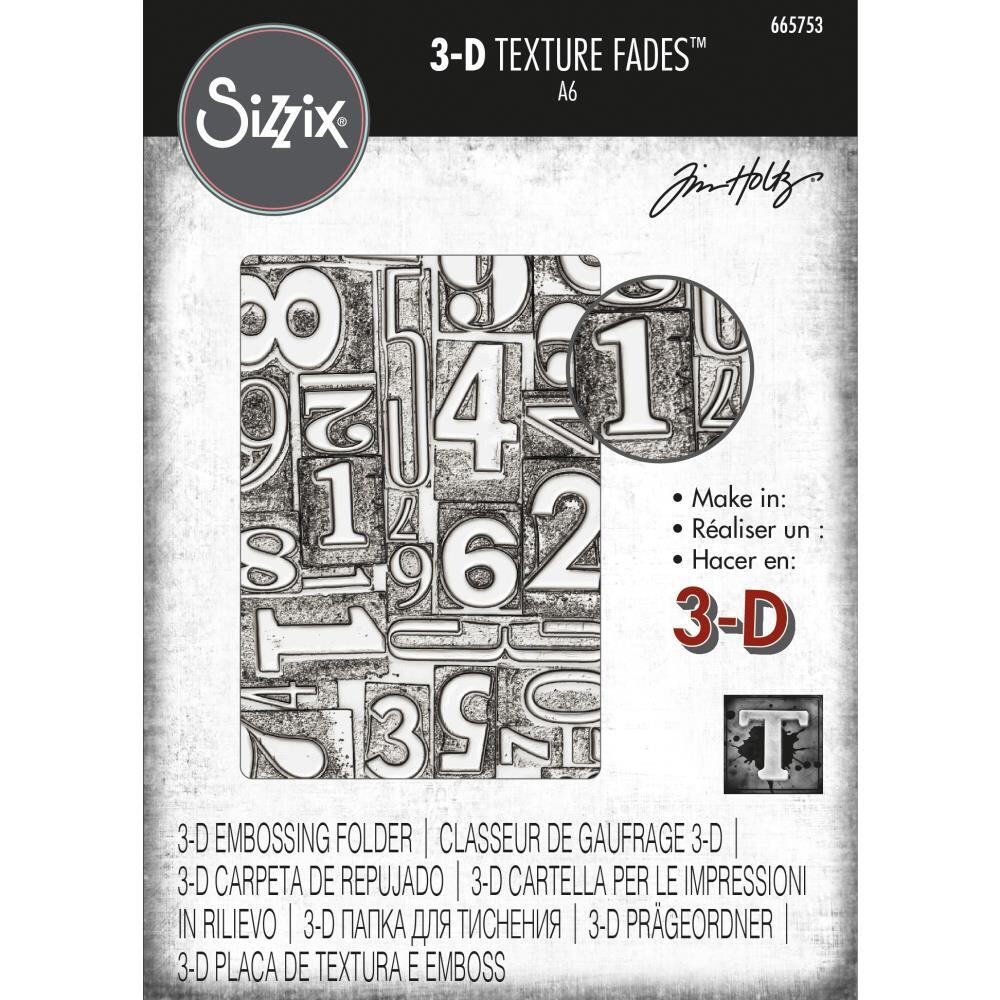 Tim Holtz Sizzix 3-D Texture Fades Numbered