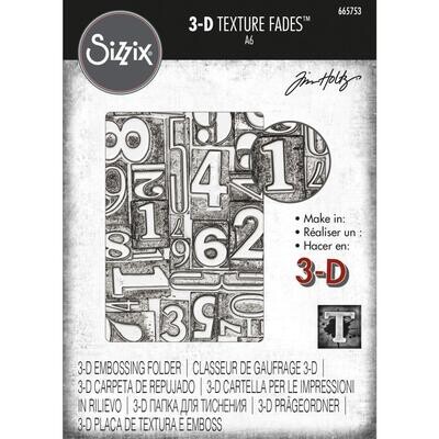 Tim Holtz Sizzix 3-D Texture Fades Numbered