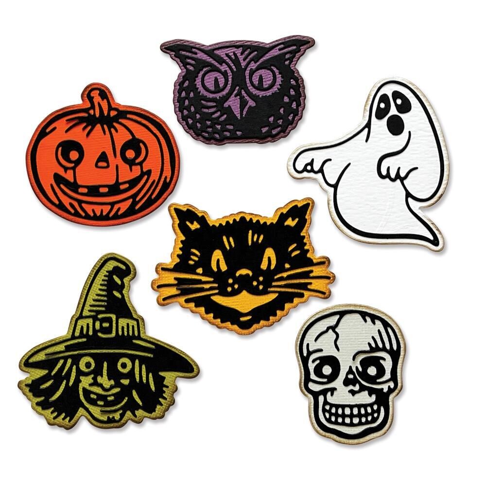 Tim Holtz Sizzix Thinlits Die Retro Halloween 2022 12/pkg