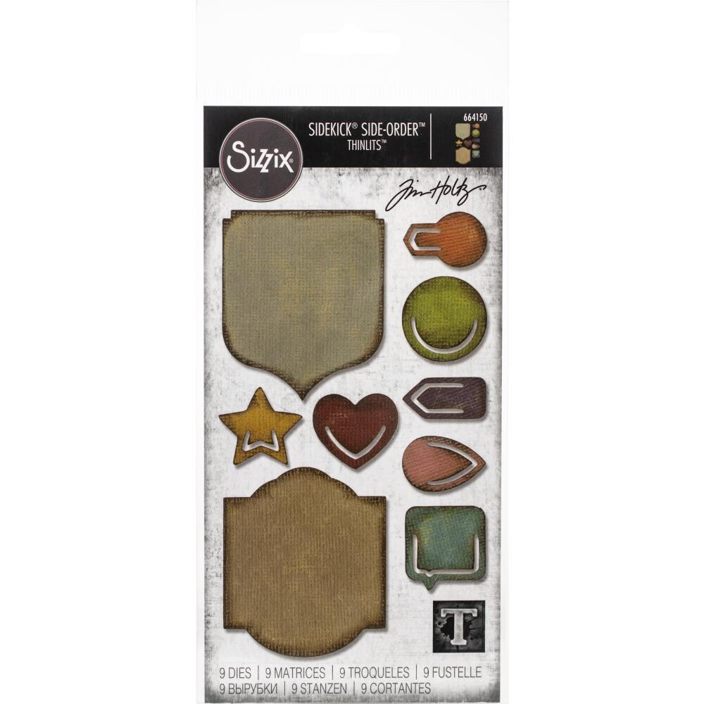 Tim Holtz Sizzix Thinlits Die Sidekick Side-order Noted 9/pkg