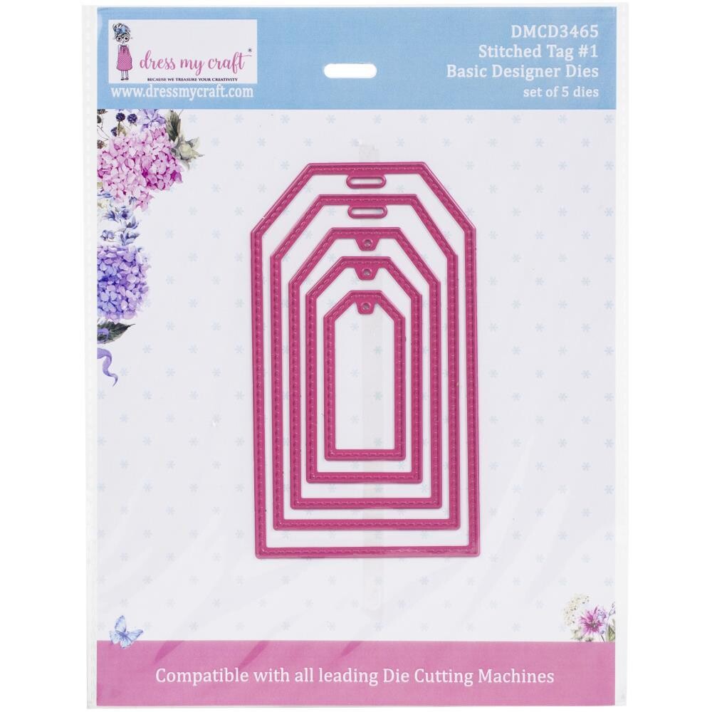 Dress My Craft Dies - Nested Stitched Tags #1 5/pkg