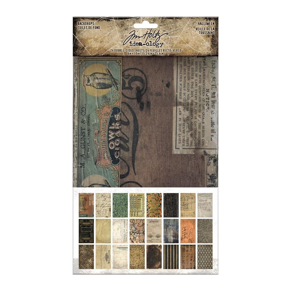 Tim Holtz Idea-ology Halloween 2022 Backdrops 24/pkg