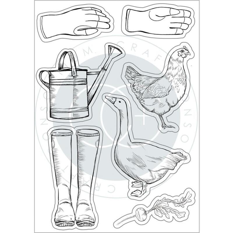 Craft Consortium Clear Stamps Gardeners Delight Premium Collection