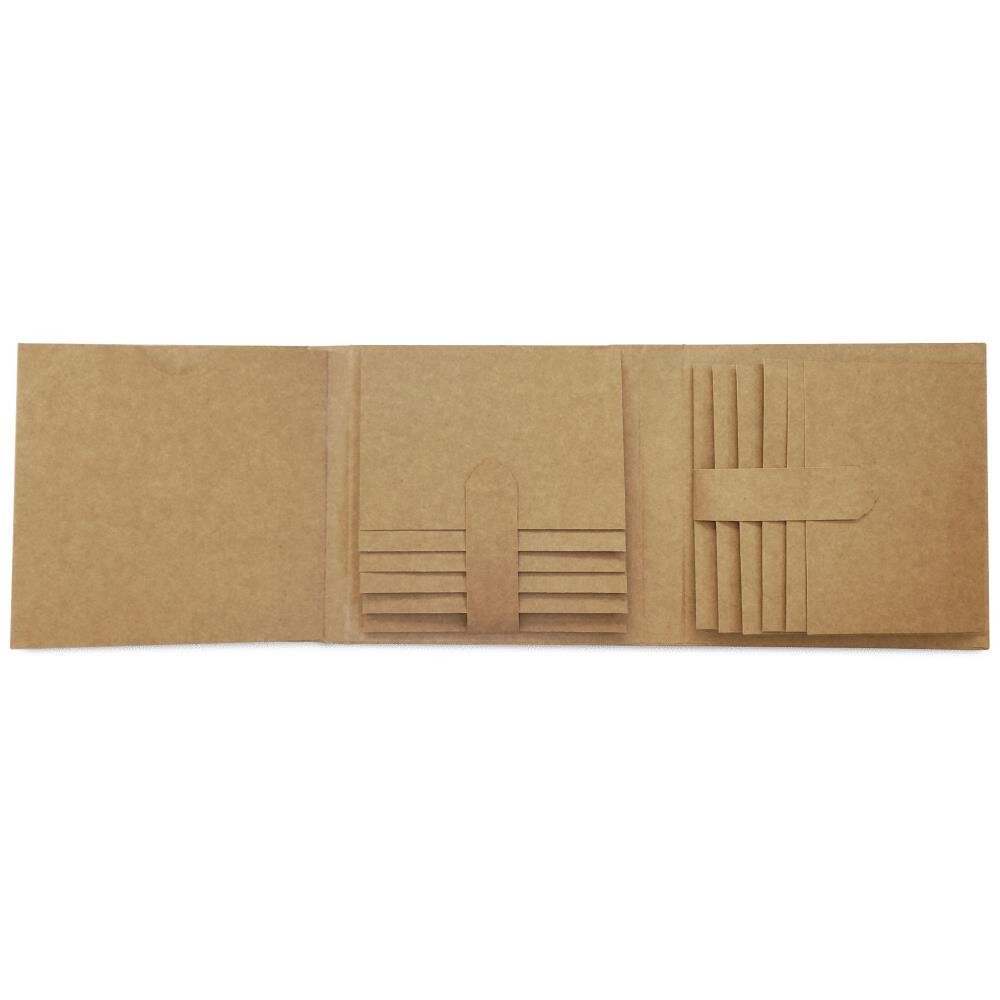 Graphic 45 Staples Trifold Waterfall Folio Album Kraft 7.5x7.5&quot;