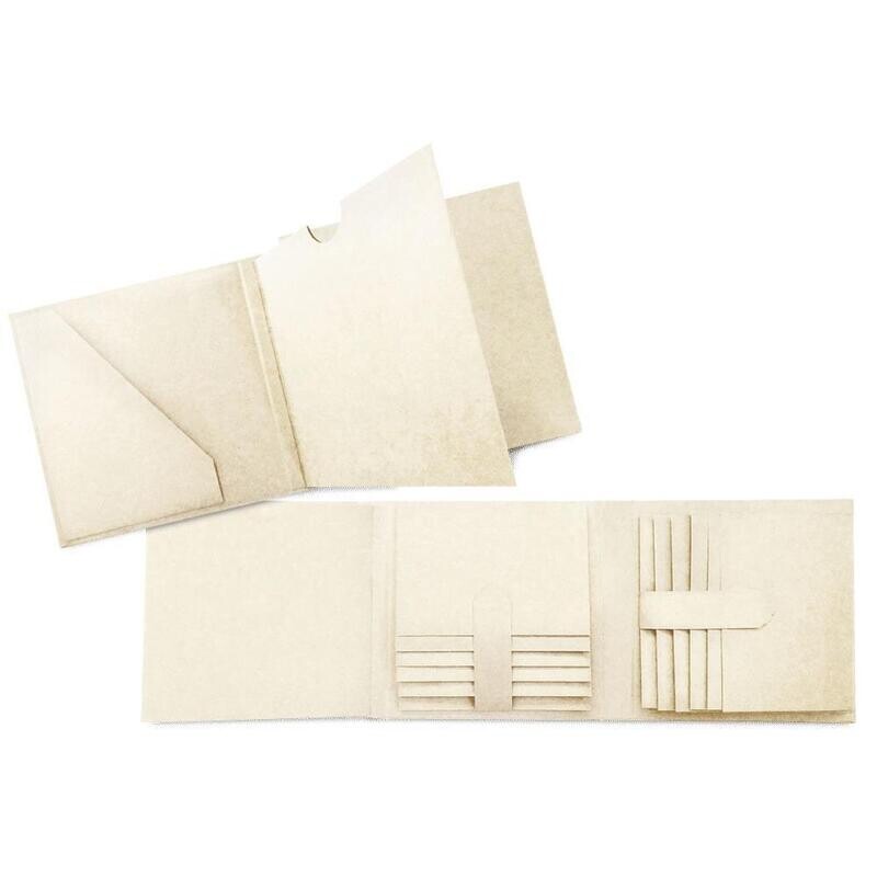 Graphic 45 Staples Trifold Waterfall Folio Album Ivory 7.5x7.5"