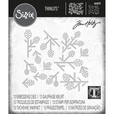 Tim Holtz Sizzix Thinlits Die Pine Patterns 13/pkg