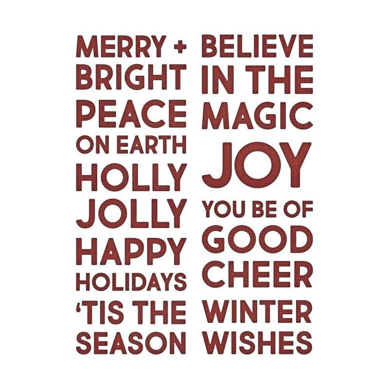 Tim Holtz Sizzix Thinlits Die Bold Text Christmas 2022 9/pkg