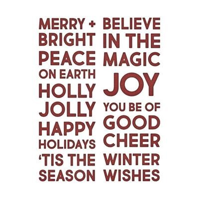 Tim Holtz Sizzix Thinlits Die Bold Text Christmas 2022 9/pkg