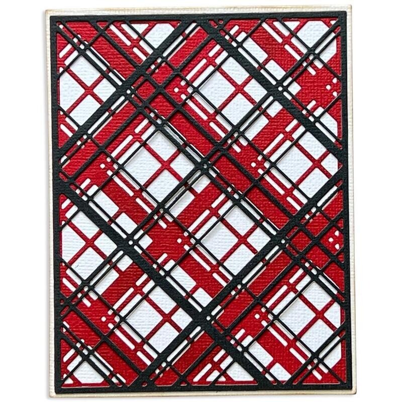 Tim Holtz Sizzix Thinlits Die Layered Plaid Christmas 2022 3/pkg